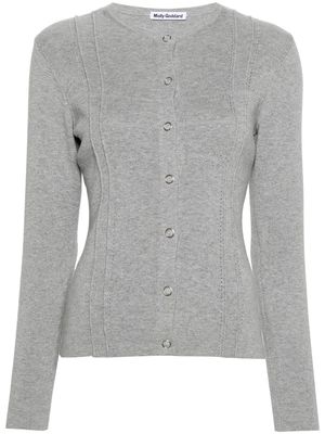 Molly Goddard Georgia pointelle-detail cardigan - Grey