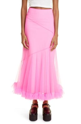 Molly Goddard Helga Tulle Skirt in Neon Pink