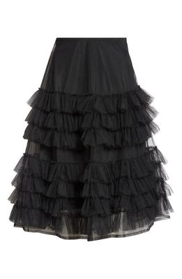 Molly Goddard Iris Tiered Tulle Skirt in Black