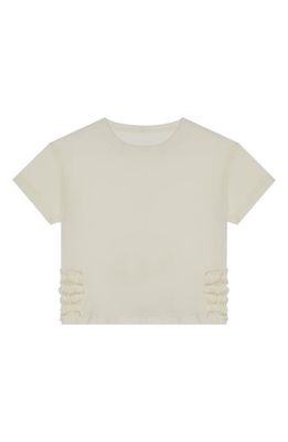 Molly Goddard Lupin Crop Frill Detail Cotton T-Shirt in Cream