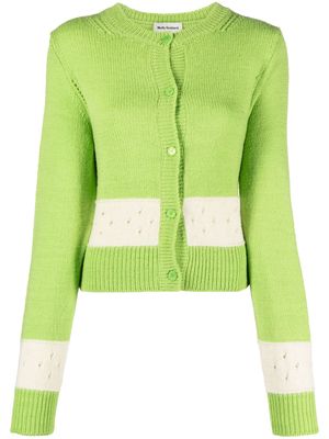 Molly Goddard Nico panelled wool cardigan - Green