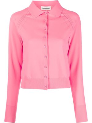 Molly Goddard pointelle-knit cropped cardigan - Pink