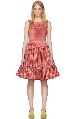 Molly Goddard Red Cotton Mini Dress