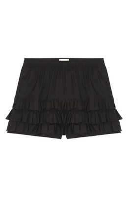 Molly Goddard Sienna Ruffle Cotton Shorts in Black