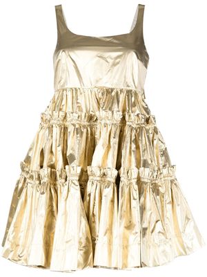 Molly Goddard tiered A-line dress - Gold