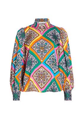 Molly Mosaic Silk Blouse