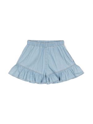 Molo Abba ruffled denim shorts - Blue