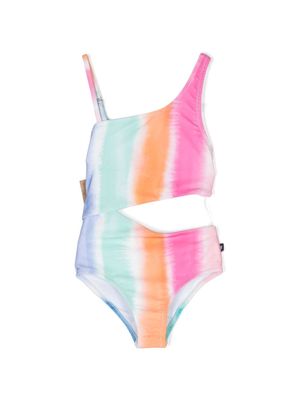 Molo abstract-pattern print cut-out swimsuit - Pink