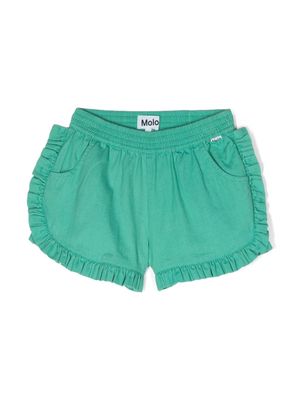 Molo Alcacia ruffle-trim cotton shorts - Green