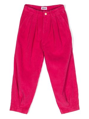 Molo Aleen corduroy tapered-leg trousers - Pink