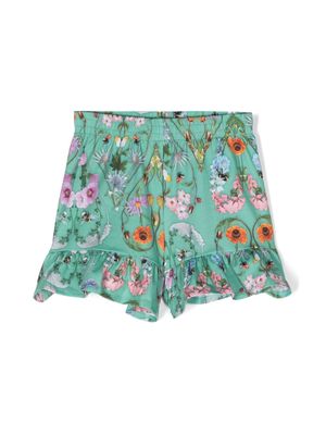 Molo Almira ruffled organic cotton shorts - Green