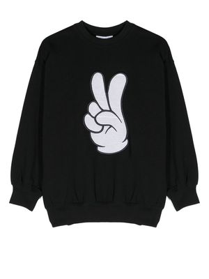 Molo appliqué organic cotton sweatshirt - Black