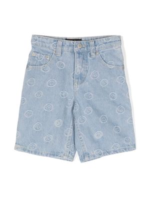 Molo Art smiley-print denim shorts - Blue