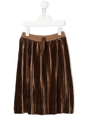 Molo Becky pleated velvet midi skirt - Brown