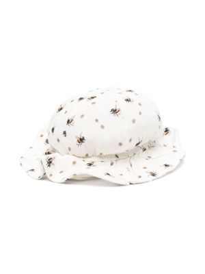 Molo bee-print sun hat - White
