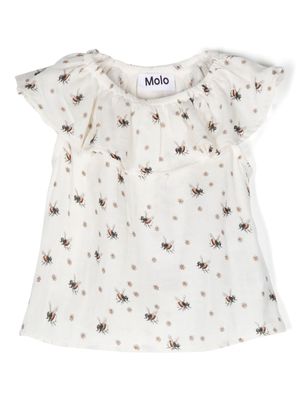 Molo bees-print sleeveless top - Neutrals