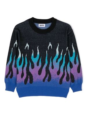 Molo Bello flame-print jumper - Blue