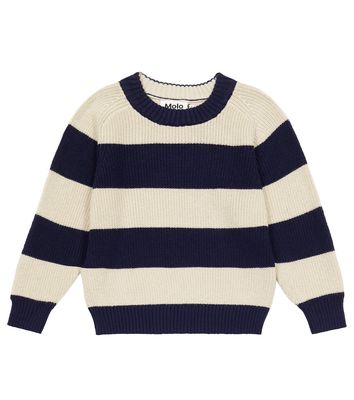 Molo Bosse striped ribbed-knit cotton-blend sweater