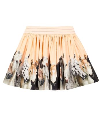 Molo Brenda printed ruffled cotton skirt