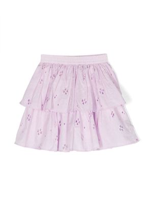 Molo Brigitte broderie-anglaise tiered skirt - Purple