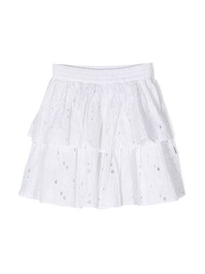Molo broderie anglaise two-layers skirt - White