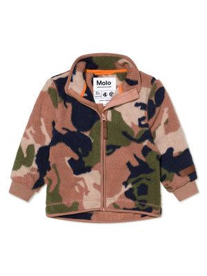 Molo camouflage-print zip-up jacket - Brown