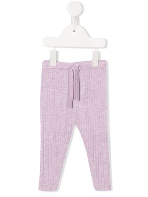 Molo cashmere-blend ribbed trousers - Purple