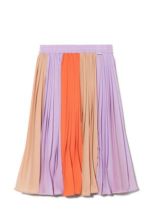 Molo colour-block pleated skirt - Orange
