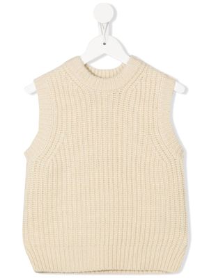 Molo crew-neck knitted vest - Neutrals