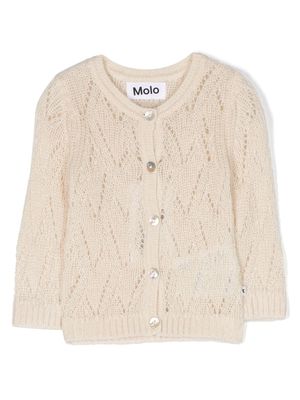 Molo crochet-knit button-up cardigan - Neutrals