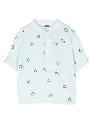 Molo Ever Aquarelle Smile-print T-shirt - Blue
