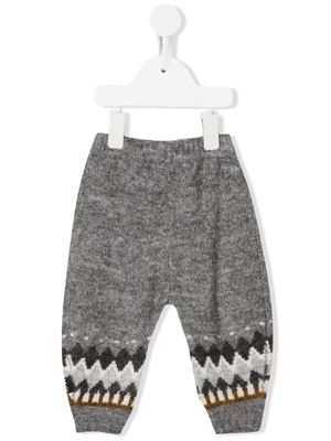 Molo fair isle intarsia-knit trousers - Grey