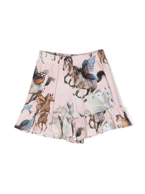 Molo Fairy Horses print shorts - Neutrals