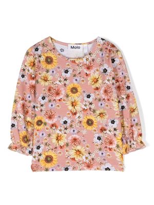 Molo floral-print organic cotton T-shirt - Pink