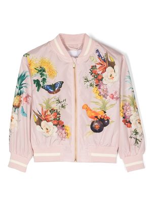 Molo floral-print zipped bomber jacket - Pink
