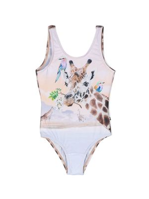 Molo giraffe-motif swimsuit - Brown