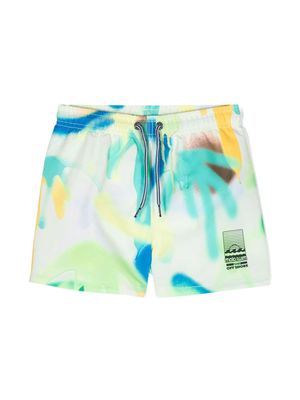 Molo graffiti-print swim shorts - Green