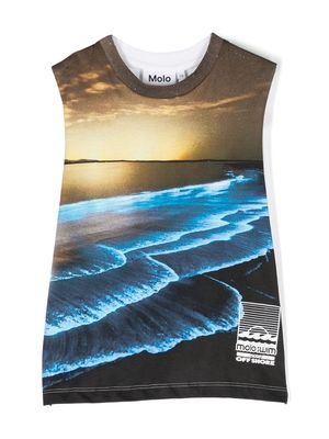 Molo graphic-print organic-cotton vest - Blue