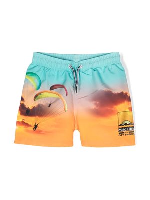Molo graphic-print swim shorts - Orange