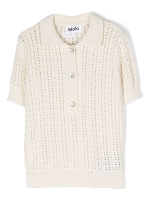 Molo Gretel open-knit cotton T-shirt - White