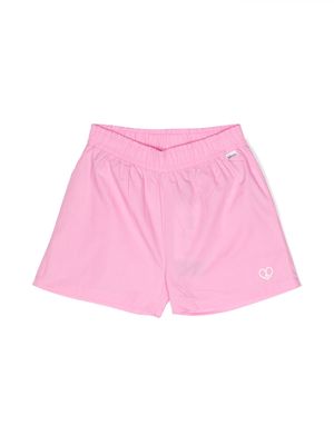 Molo heart-embroidered organic cotton shorts - Pink