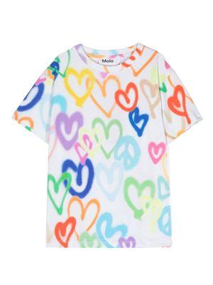 Molo heart-print organic cotton T-shirt - White