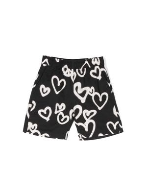 Molo heart-print twill shorts - Black