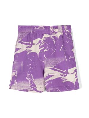 Molo illustration-print organic-cotton shorts - Purple