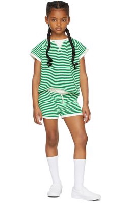 Molo Kids Green & White Stripe Aliya Shorts
