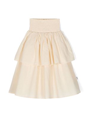 Molo layered cotton midi skirt - Neutrals