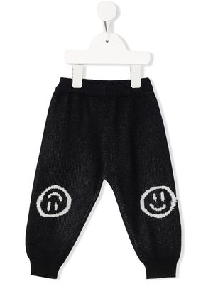 Molo logo intarsia-knit track pants - Blue