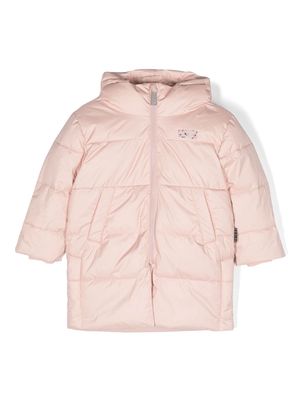 Molo logo-patch padded hooded coat - Pink