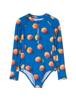 Molo long-sleeve zip-up swimsuit - Blue