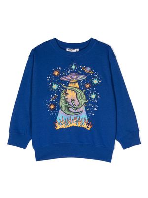 Molo Magni graphic-print sweatshirt - Blue